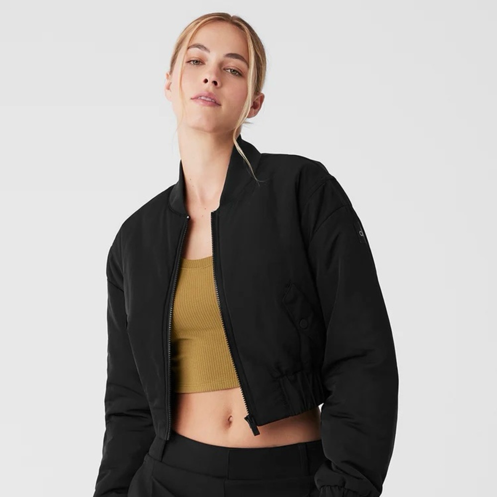Alo Cropped Bomber Jacket